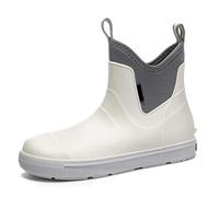 Chaussures de pluie pour homme - Chaussures de randonnée pour temps humide - Semelle en caoutchouc légère et antidérapante, Blanc., 42 EU