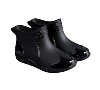 Chaussures de pluie pour homme - Confortables - En caoutchouc - Courtes - Imperméables - Antidérapantes - Couleur unie - Pour le jardin - Décontractées - Chaussures d'extérieur légères, Noir , 40 EU