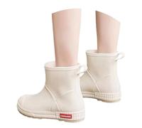 Chaussures de pluie pour homme et femme - Confortables - En caoutchouc - Imperméables - Élégantes - Confortables et respirantes - Chaussures d'équitation élastiques et confortables, beige, 36 EU