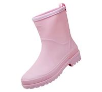 Chaussures de pluie pour homme et femme - En caoutchouc - Bottes de jardin confortables - Courtes - Chaussures d'équitation élastiques et confortables, Rose, 38 EU