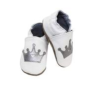 Chaussures de première enfance Soft Soleil en cuir véritable, semelle souple, motif couronne, taille 24-25, longueur 16 cm 24-30 mois