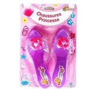 Chaussures de princesse enfant 3-6 ans plastique violet - souliers mules - accessoire pour robe deguisement - set jouet fille + carte