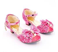 Chaussures de princesse enfant à talon pailletées pour déguisement rose 5/7A