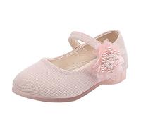 Chaussures de princesse Mary Jane à paillettes pour petites filles - Chaussures de princesse à fleurs scintillantes avec sangle de cheville - Pour mariage, fête, anniversaire, bal de fin d'année