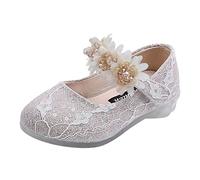 Chaussures de princesse Mary Jane en cuir avec fleurs en strass pour petites filles, chaussures d'été à bout fermé, chaussures d'été pour mariage, anniversaire, beige, 25 EU