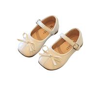 Chaussures de princesse Mary Jane pour fille - Ballerine - Boucle réglable - Chaussures en cuir avec nœud - Chaussures de danse plates - Chaussures de performance - Confortables - Jolies sandales