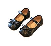 Chaussures de princesse Mary Jane pour fille - Ballerine - Boucle réglable - Chaussures en cuir avec nœud - Chaussures de danse plates - Chaussures de performance - Confortables - Jolies sandales