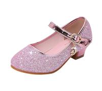 Chaussures de princesse Performance pour filles en PU avec paillettes scintillantes pour les occasions festives, les cours de ballet, chaussures de danse confortables pour enfants, Rose, 31 EU
