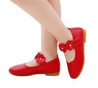 Chaussures de princesse pour fille - Ballerines élégantes - Antidérapantes - Avec fermeture , rouge, 26 EU
