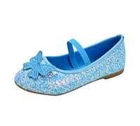 Chaussures de princesse pour fille - Chaussures de ballet Mary Jane - Avec boucle réglable - Ballerines - Chaussures de mariage élégantes - Légères et antidérapantes, bleu, 23 EU