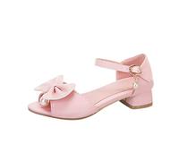 Chaussures de princesse pour fille - Sandales à talon - En cuir - Strass - Paillettes - Chaussures de danse antidérapantes - Chaussures de fête - Pantoufles élégantes - Chaussures d'été respirantes