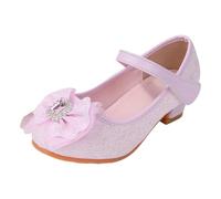 Chaussures de Princesse pour Filles Polyvalente et Confortable Charmantes Paillettes Chaussure Costume Basiques Basses Mary Jane Semelles Souples Confortables Shoes pour Mariage, (Red, 33.5 Big Kids)