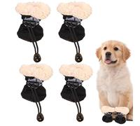 Chaussures de protection des pieds pour chien | 4 bottes antidérapantes imperméables pour chien | Bottes chaudes pour animaux de compagnie pour l'hiver | Chaussures lavables réflexives pour petits
