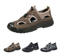 Chaussures de randonnée à bout fermé - Chaussures de randonnée - Chaussures de course - Sandales d'extérieur décontractées - Sandales d'été pour homme, café, 44 EU