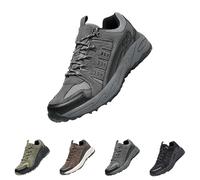 Chaussures de randonnée basses pour homme - Imperméables et légères - Avec tige en maille respirante et semelle extérieure adhérente - Chaussures de trekking orthopédiques, gris, 42 EU
