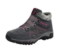 Chaussures de randonnée chaudes en plein air, chaussures rembourrées et épaisses de grande taille, marche spéciales bordure, décontractées d'hiver semelles Appartements Pour Femmes (Dark Gray, 41)