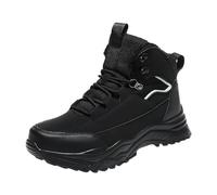 Chaussures de Randonnée Homme Montantes Hautes, Tige Patchwork Robuste, Maintien Cheville, Semelle Épaisse Antidérapante, Bottes Montagne pour Automne Hiver, Trekking, Pluie, Froid, Météo Difficile