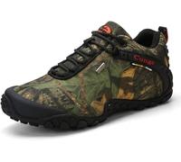 Chaussures De Randonnée Imperméables Camouflage pour Hommes Camping Bottes D’Alpinisme Formation Chaussures Tactiques Militaires Bottes De Chasse, Camo Low, 5.5 UK