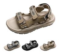 Chaussures de randonnée orthopédiques antidérapantes pour homme - Sandales d'été douces et confortables - En cuir - Pour le sport, le trekking - Sandales de plein air - Sandales de sport légères, kaki