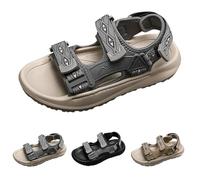 Chaussures de randonnée orthopédiques antidérapantes pour homme - Sandales d'été douces et confortables - En cuir - Pour le sport, le trekking - Sandales de plein air - Sandales de sport légères, gris