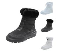 Chaussures de randonnée pour femme - Bottes d'hiver pour femme - Largeur H - Bottes d'hiver chaudes - Bottes de neige légères à lacets - Bottes d'hiver imperméables - Chaussures de trekking, Noir , 36