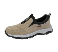 Chaussures de randonnée pour homme avec semelle en caoutchouc antidérapante - Chaussures de course légères et confortables - Chaussures plates respirantes pour homme, beige, 40 2/3 EU