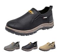Chaussures de randonnée pour homme en cuir imperméable - Chaussures orthopédiques pour homme - Chaussures d'extérieur antidérapantes - Chaussures de sécurité - Chaussures de trekking chaudes
