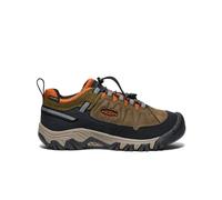 KEEN Unisex-Child Targhee 4 Low Waterproof Hiking Shoes, Dark Olive/Gold Flame, 32/33