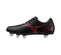 Mizuno Monarcida Neo III Rugby Si, Chaussures de Rugby Unisexe-Adulte, Noir et rouge., 39 EU