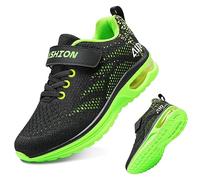 Chaussures de Running garçon Course Outdoor Sneakers Mode Basket Filles Mesh Sneaker Mixte Enfant(Vert,36EU)