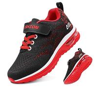 Chaussures de Running garçon Course Outdoor Sneakers Mode Basket Mesh Sneaker(Rouge,37EU)