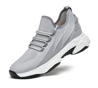 Chaussures De Running Homme, Basket Chaussure Homme Sport avec Talon Invisible 6cm/8cm/10cm Taller, Sneakers Chaussures de à Lacets Compensée Marche Gym Course Basquet, Gris, 39