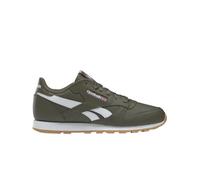 Chaussures de running junior - Reebok Classics Leather - Vert militaire/blanc - Homme - Occasionnel 34,5