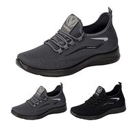 Chaussures de running pour homme - Chaussures décontractées et urbaines respirantes - Chaussures de sport confortables - Sécurité légère - Largeur spéciale Trekking Marche Tennis, Gris (2 Gris), 41 EU