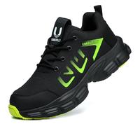 Chaussures de sécurité antidérapantes et légères avec embout en acier pour homme et femme, 534 Vert, 43 1/3 EU