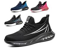 Chaussures de sécurité Chaussures de Travail légères Chaussures Sportives à Bout en Acier Baskets Respirantes avec Embout en Acier Hommes ou Femmes, Noir Taille 43