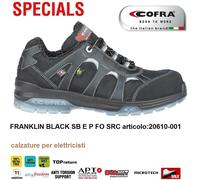 Chaussures de Sécurité COFRA Franklin Black Sb Et P Fo Src pour Électriciens