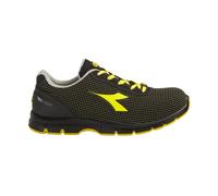 Diadora Homme Run Atom Low S3 SRC ESD Chaussure de Piste d'athlétisme, Black/Yellow Croms, 42 EU