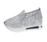 Chaussures De Sécurité Femme sans Lacet Legere Baskets De Sécurité À Enfiler Embout Acier Coussin D'confort Mocassins Et Glissières pour Femmes Chaussure M Fitness Jogging Confort Loisirs Sneakers