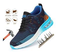 Chaussures de sécurité Femmes Légèreté Coque acier Baskets à coussin d'air - XH514BBB - Bleu 2 40