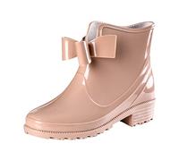Chaussures de Sécurité Hautes Femme Bottes Pluie Doublées et en Caoutchouc Unisexes Courtes Tendance au Travail Formateurs Rembourrage EVA Protective Footwear Dull