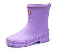 Chaussures de Sécurité Hautes Femme Extérieur Imperméable l'eau Hommes Femmes Pluie Imperméables Doublure en Tissu Bottes Caoutchouc Courtes pour Confortable Jardin Bottines