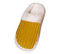 Chaussures De Sécurité Mode Pantoufles en Coton pour Femmes, modèles de Couple à la Mode, Fond Plat, Confortables, Chaudes, antidérapantes, légères Chaussures Compensées Fermées (Yellow, 41)