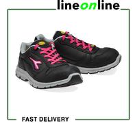 Diadora Homme Run II Low S3 SRC ESD Chaussure de Piste d'athlétisme, Black/Fucsia Red, 40 EU
