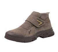 Chaussures de Sécurité pour Homme Femme Baskets de Sécurité Embout Acier Chaussure de Chantier Antidérapantes Chantiers Industrie Sneakers Basket de Sports Legere Noir (Brown, 43)