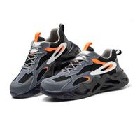 Chaussures de sécurité respirantes, anti-écrasement et anti-crevaison, chaussures d'assurance main-d'œuvre, chaussures à bout en acier, baskets légères de protection d'aventure, Noir , 42.5 EU