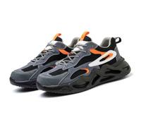 Chaussures de sécurité respirantes, anti-écrasement et anti-crevaison, chaussures d'assurance main-d'œuvre, chaussures à bout en acier, baskets légères de protection d'aventure, Noir , 43.5 EU