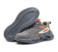 Chaussures de sécurité respirantes, anti-écrasement et anti-crevaison, chaussures d'assurance main-d'œuvre, chaussures à bout en acier, baskets légères de protection d'aventure, gris, 40 2/3 EU
