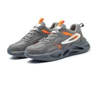 Chaussures de sécurité respirantes, anti-écrasement et anti-crevaison, chaussures d'assurance main-d'œuvre, chaussures à bout en acier, baskets légères de protection d'aventure, gris, 38 2/3 EU