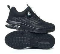 Chaussures De Sécurité Respirantes For L'été, Anti-écrasement Et Anti-perforation, Baskets D'aventure Antidérapantes Et Coussinées, Chaussures De Protection À Bout En Acier Et Lacets Boutonnés(44 EU)